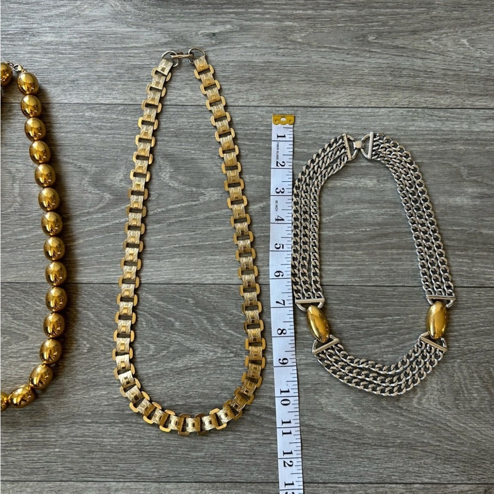 Lot Of 3 VTG Monet & Napier Silver & Gold Tone Chunky Statement Necklaces Signed - Picture 10 of 14